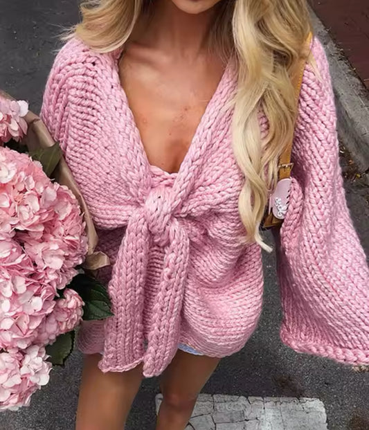 PULL CROCHET ROSE