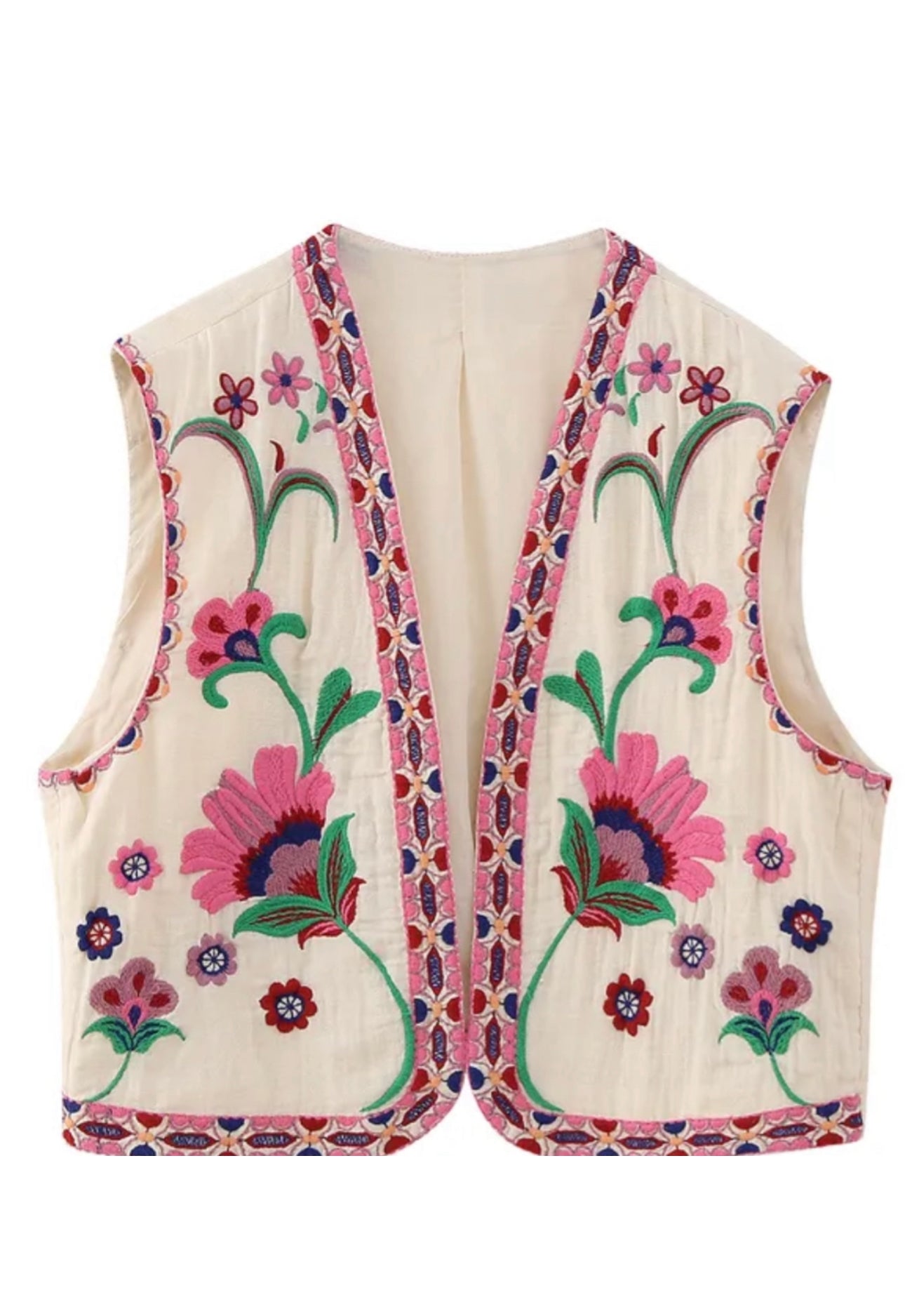 GILET FLORES CRÈME