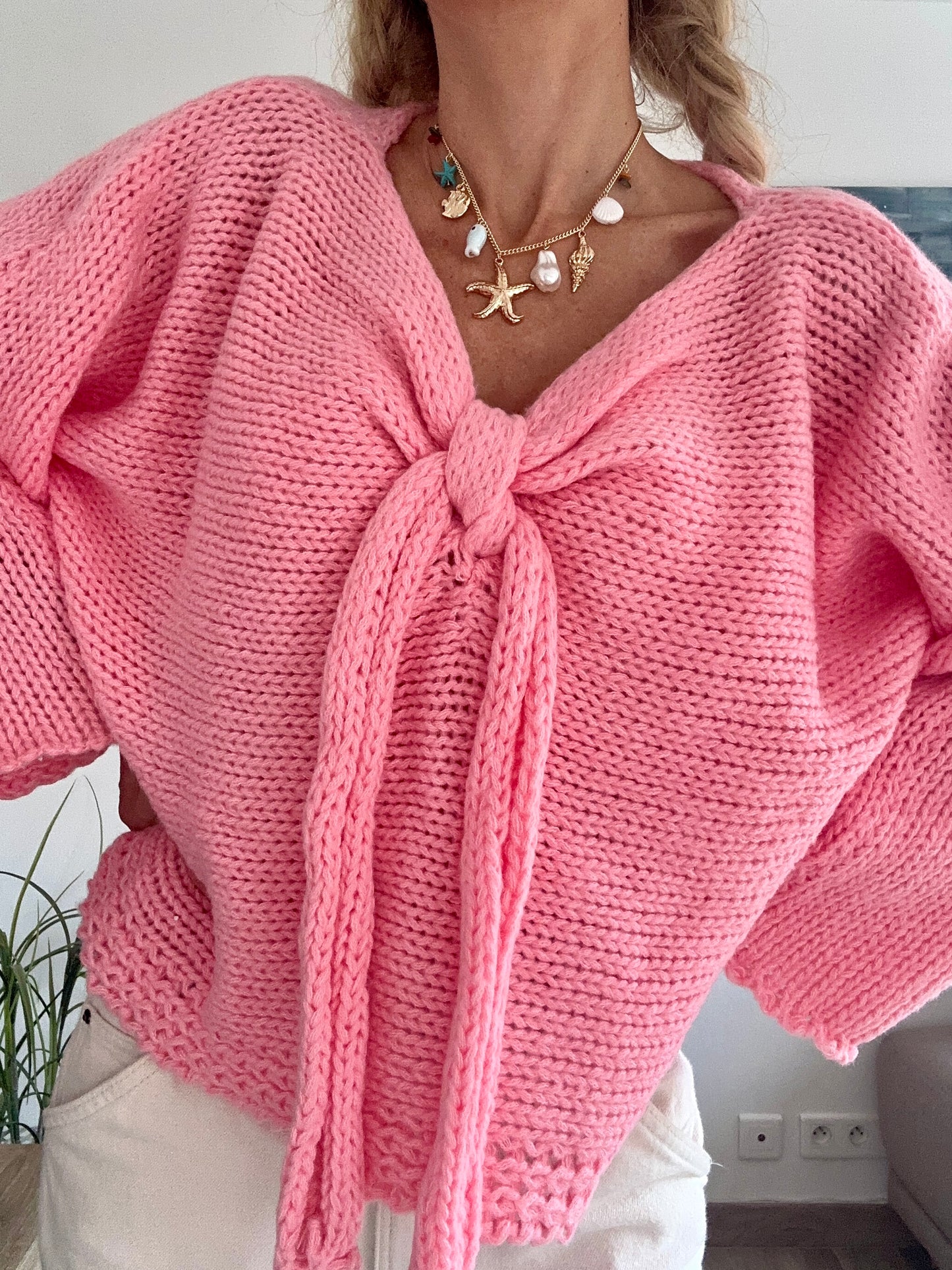 PULL CROCHET ROSE